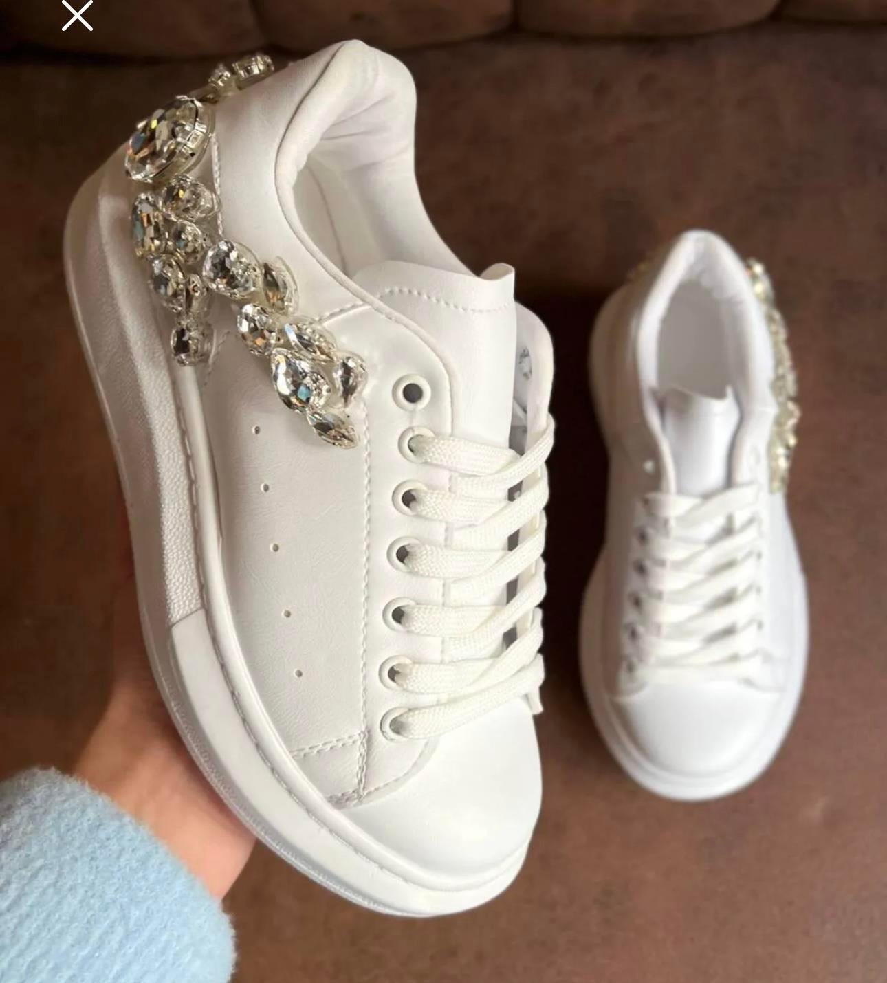 Henna Kristal Taşlı Sneaker Beyaz - Spor Ayakkabı