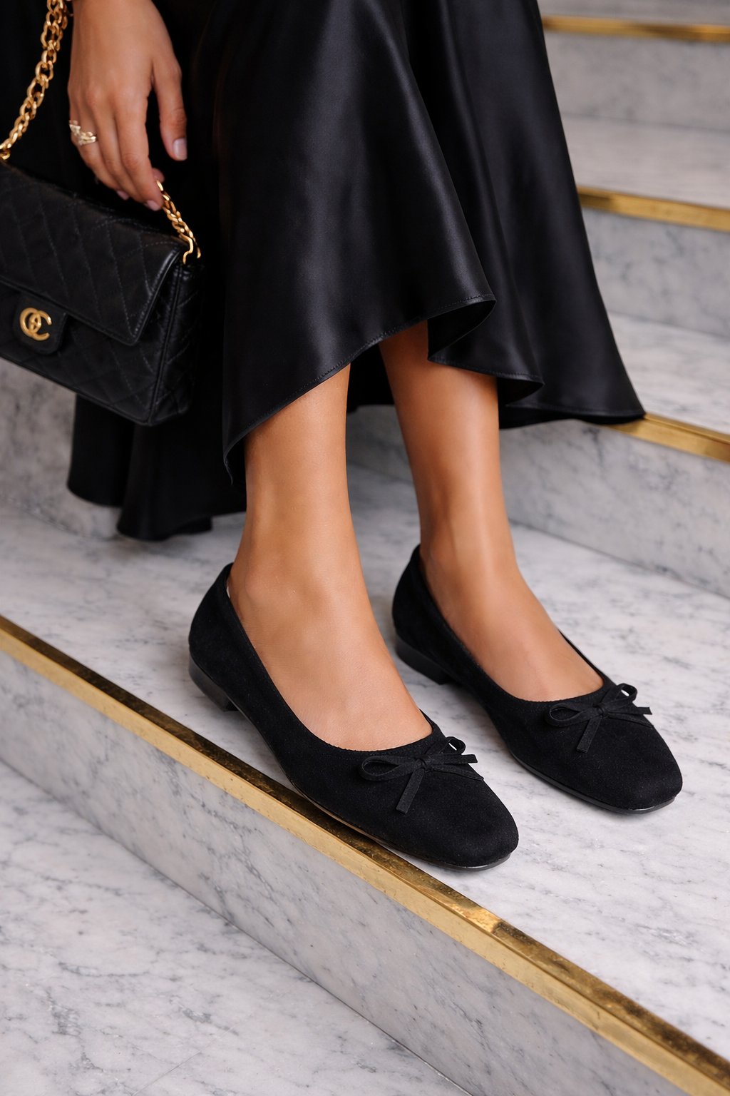 Hunale Süet Babet Siyah - Düz Babet