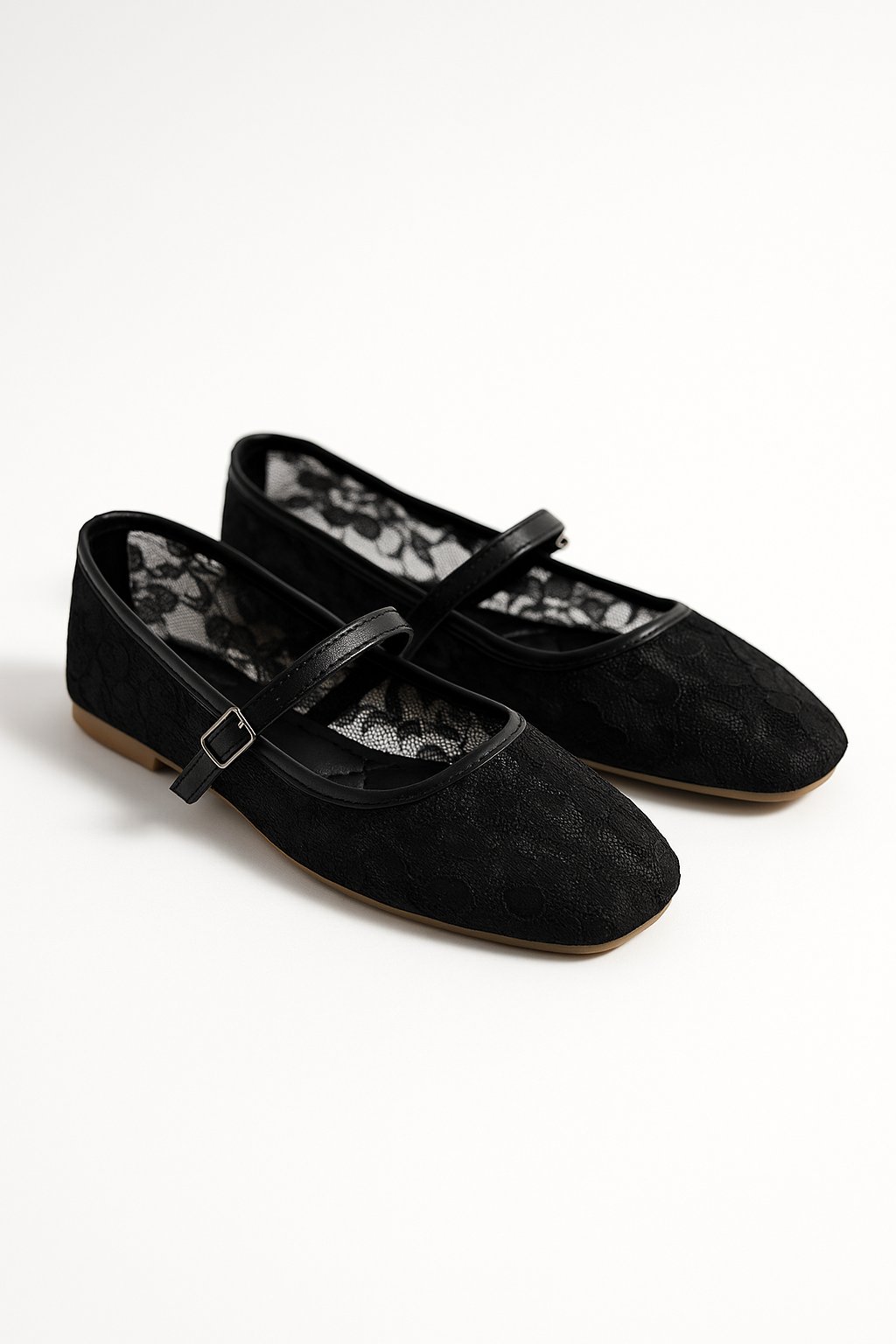 Igne Dantel Babet Siyah - WOMAN SHOES