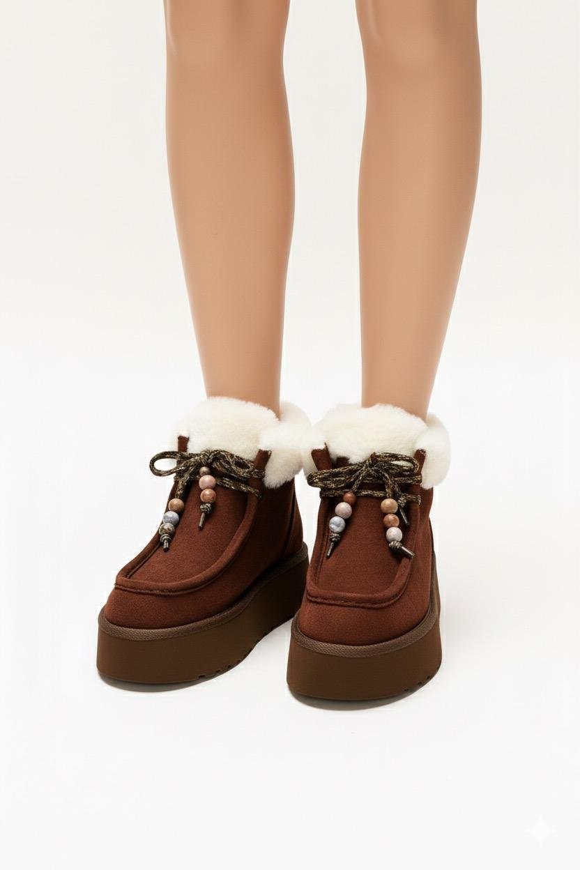 Isabel Bot Kahverengi - Düz Bot