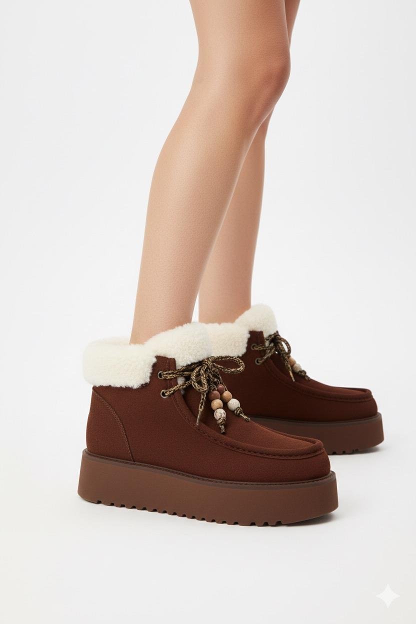 Isabel Bot Kahverengi - Düz Bot