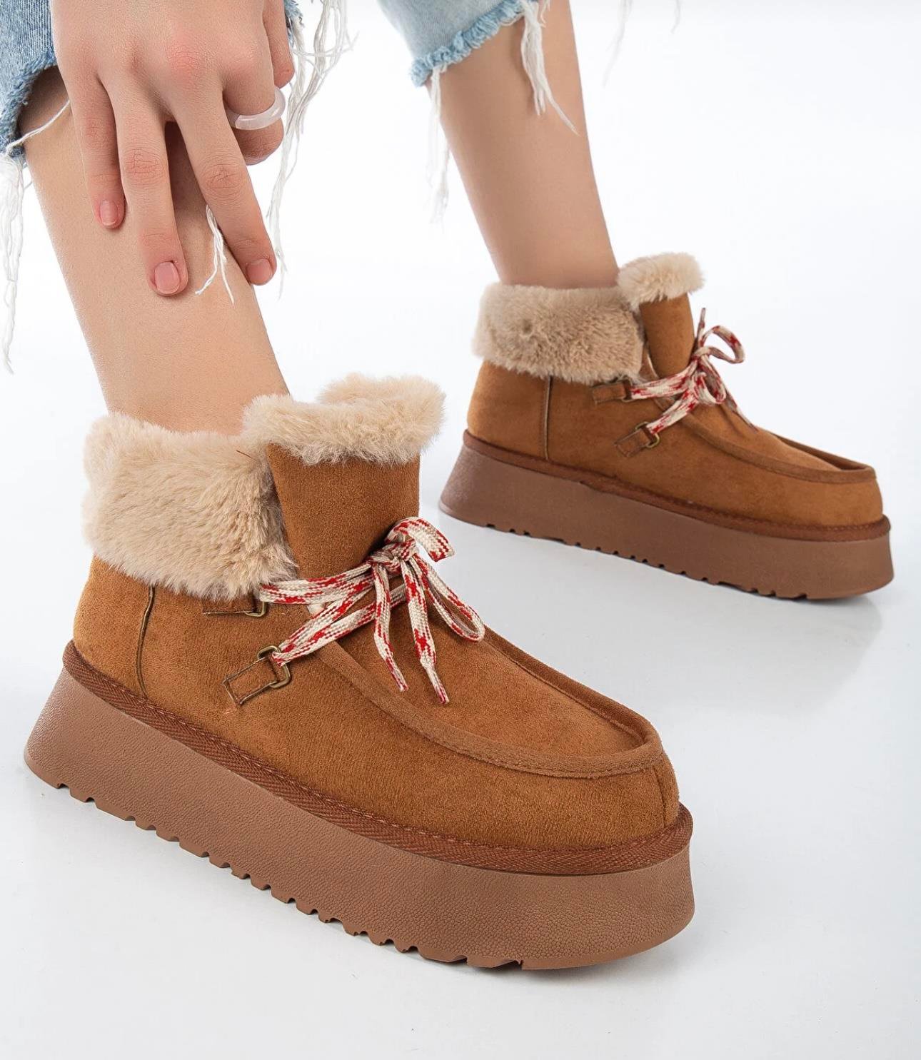 Jacob Kürklü Bot Kahverengi - ANKLE BOOTS