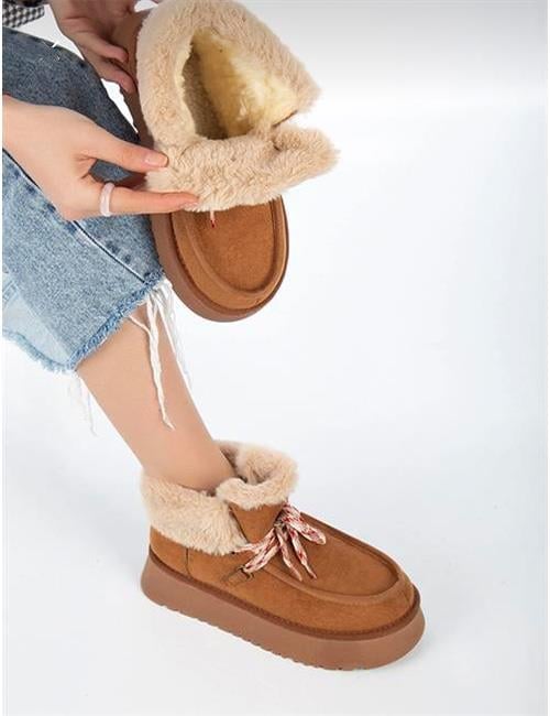 Jacob Kürklü Bot Kahverengi - ANKLE BOOTS