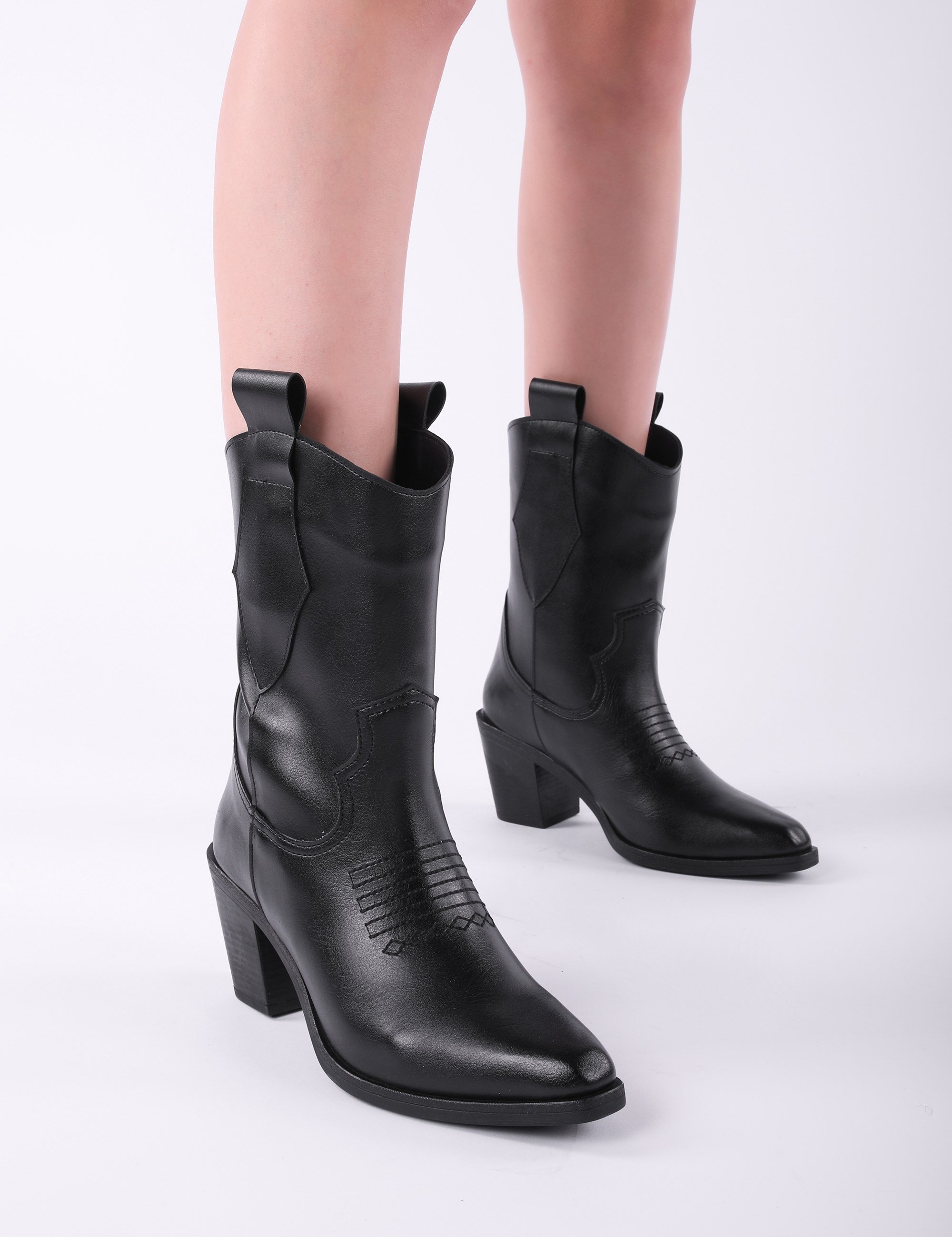 Jamie Cowboy Bot Siyah - Ankle Boots