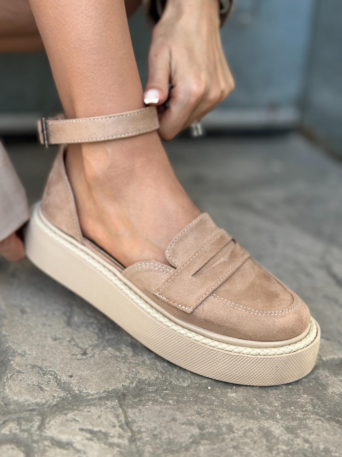 Jaz Özel Tasarım Süet Loafer Bej - WOMAN SHOES
