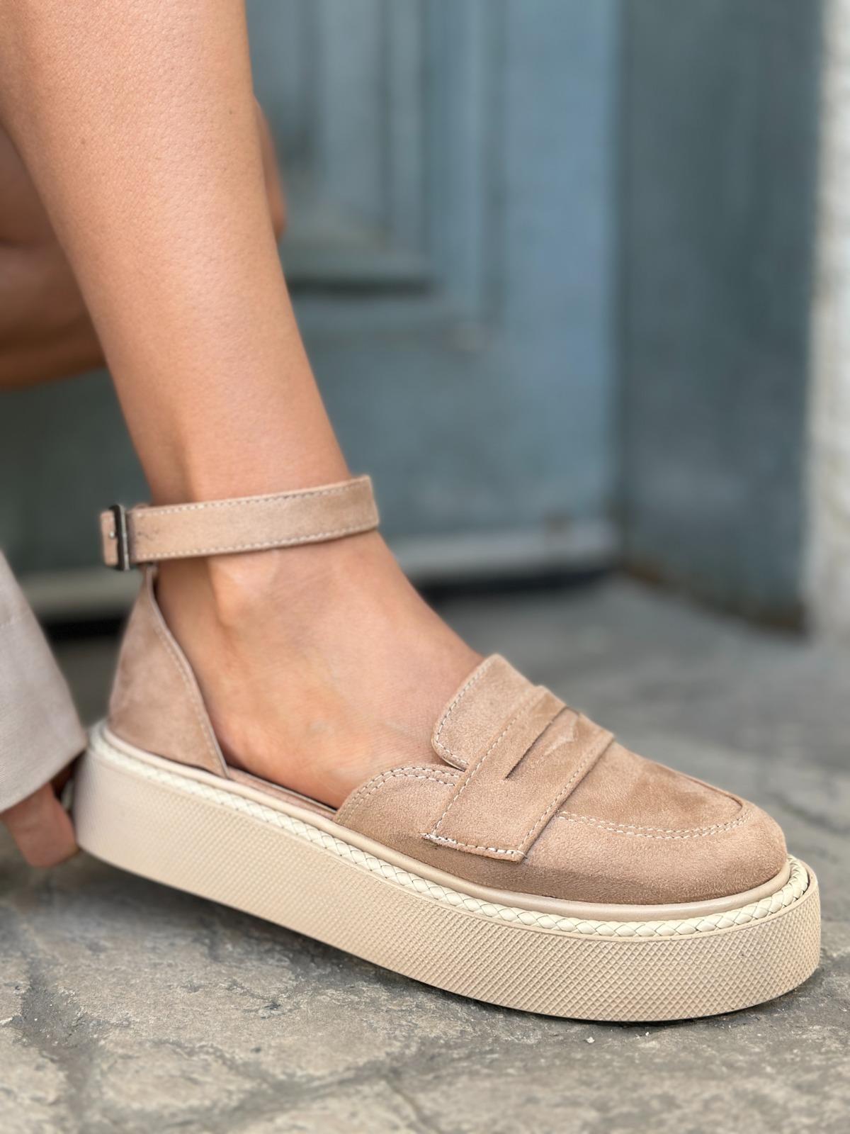 Jaz Özel Tasarım Süet Loafer Bej - WOMAN SHOES
