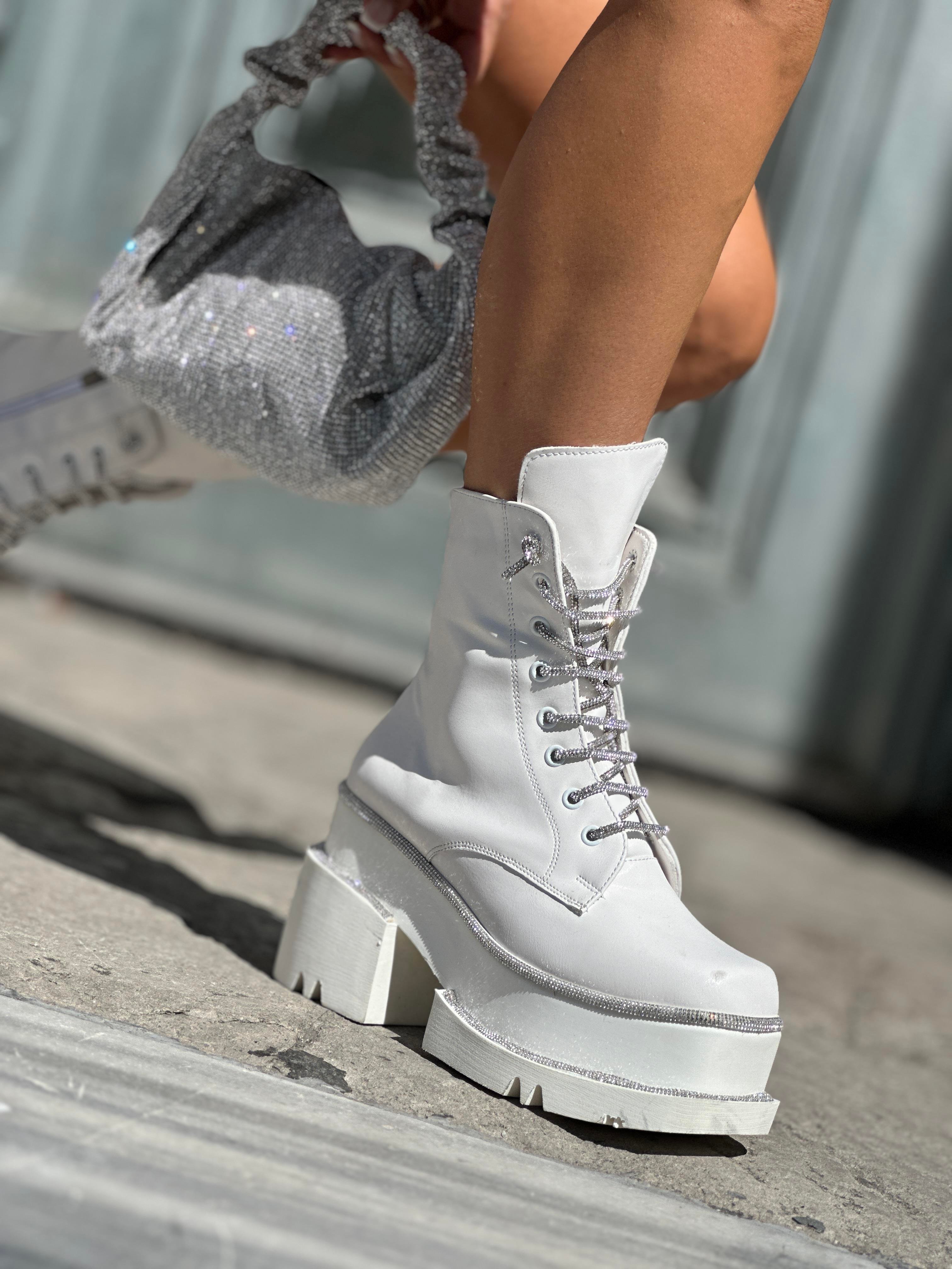 Jerry Özel Tasarım Bot Beyaz - ANKLE BOOTS