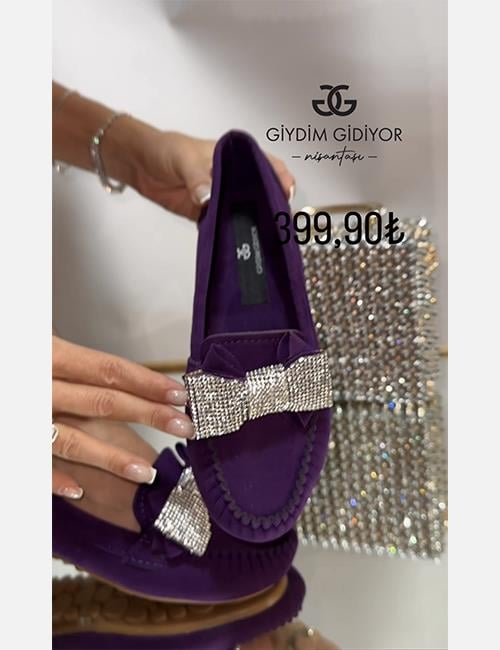 Jixe Süet Babet Mor - WOMAN SHOES