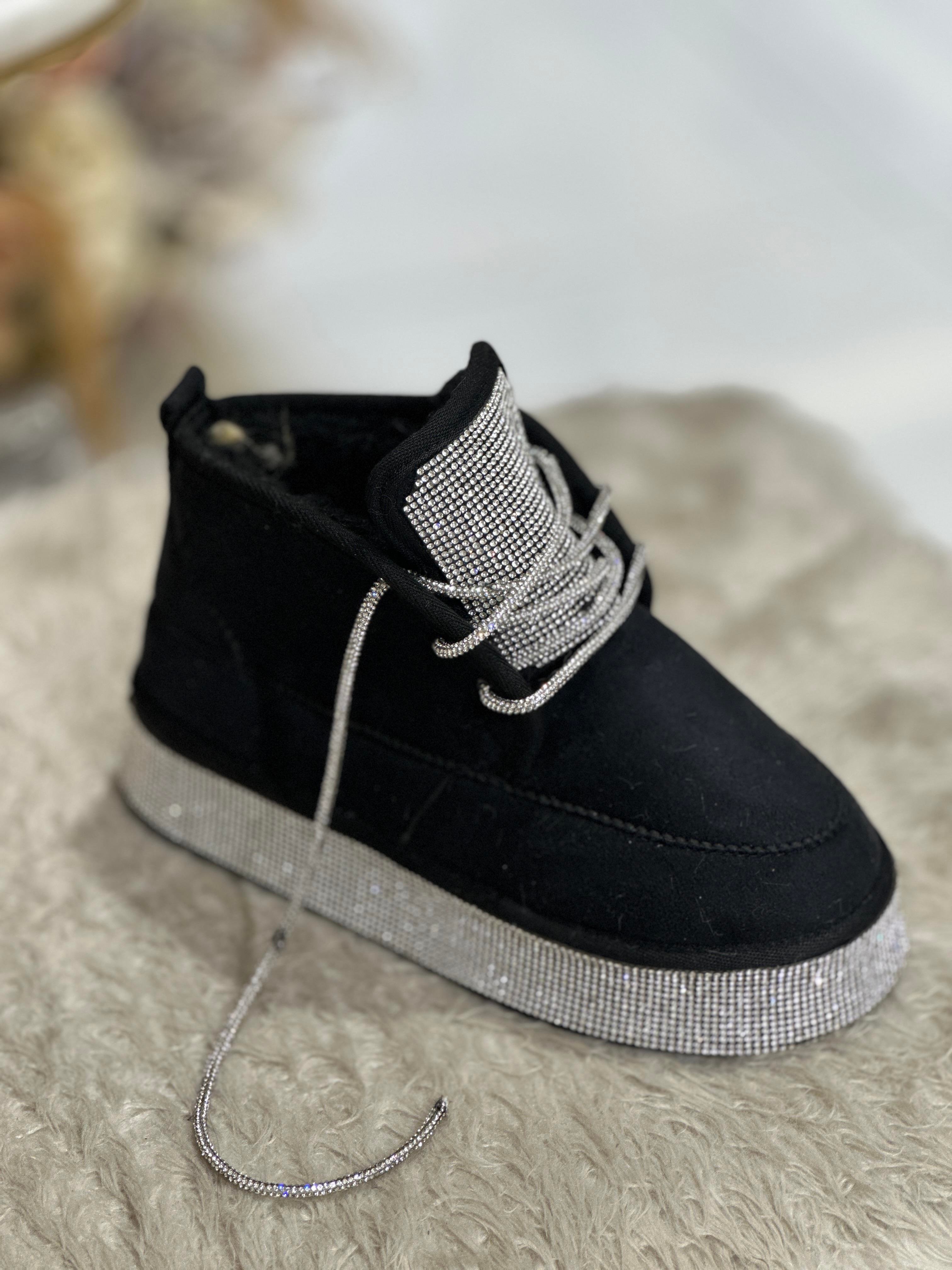 Kamba Kristal Taşlı Bot Siyah - ANKLE BOOTS