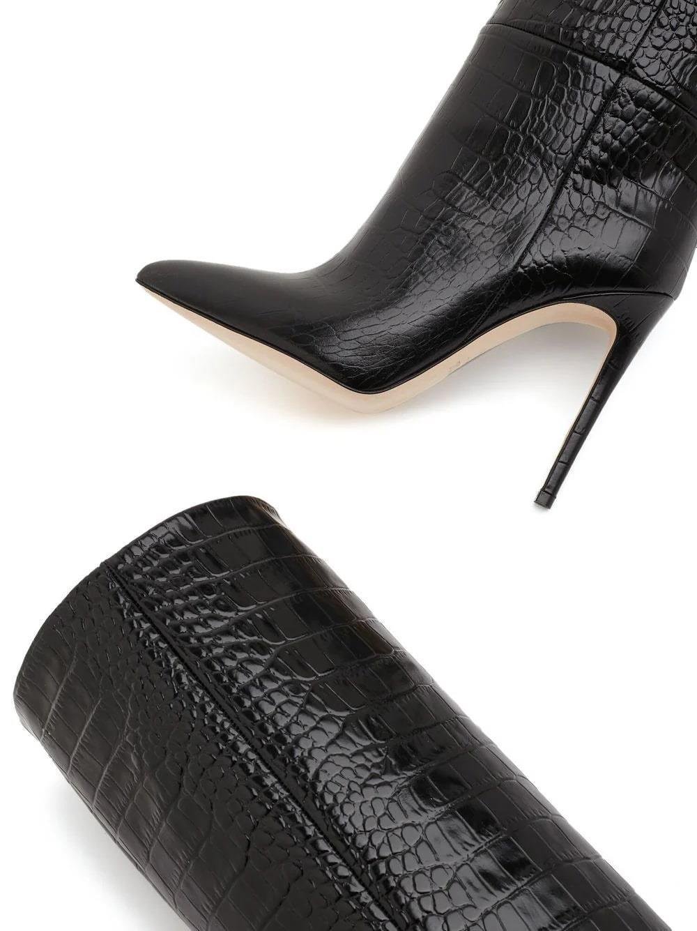 Karbel Çizme Siyah - Topuklu Çizme