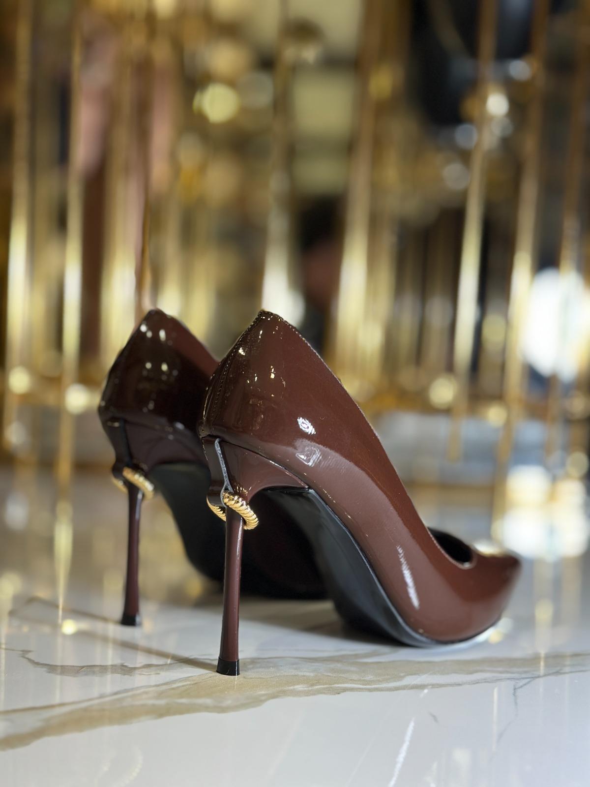 Kokoli Özel Tasarım Stiletto Kahve - WOMAN SHOES