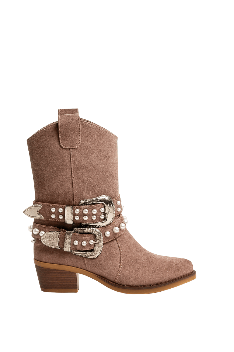 Koly Hakiki Süet Deri Bot Bej - Bot