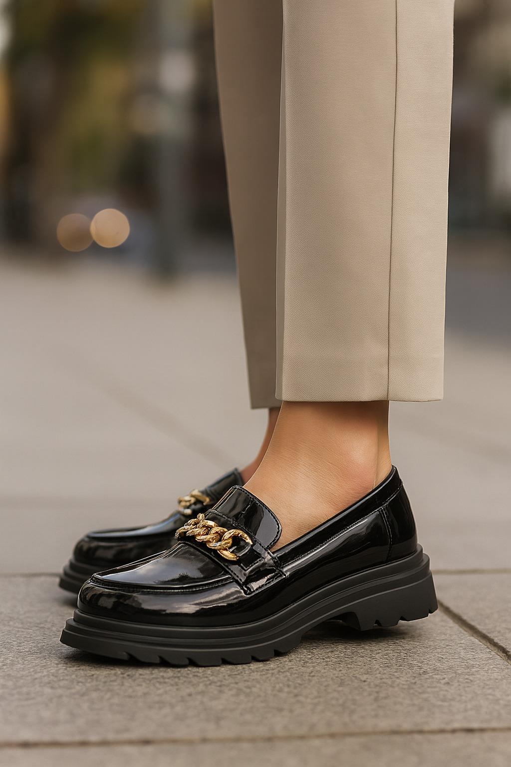 Komme 1 Rugan Loafer Siyah - WOMAN SHOES