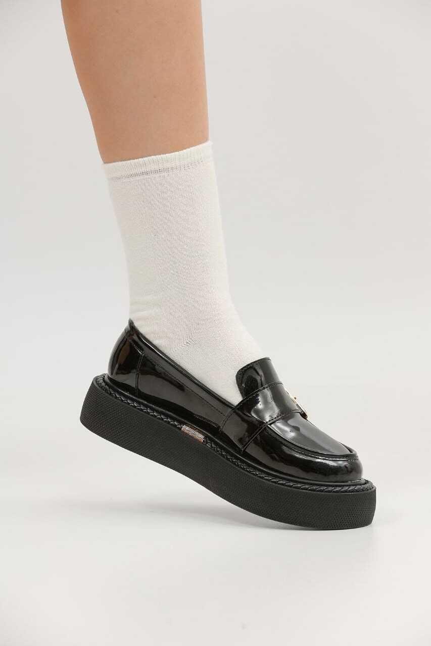 Kulli Rugan Loafer Siyah - KADIN AYAKKABI