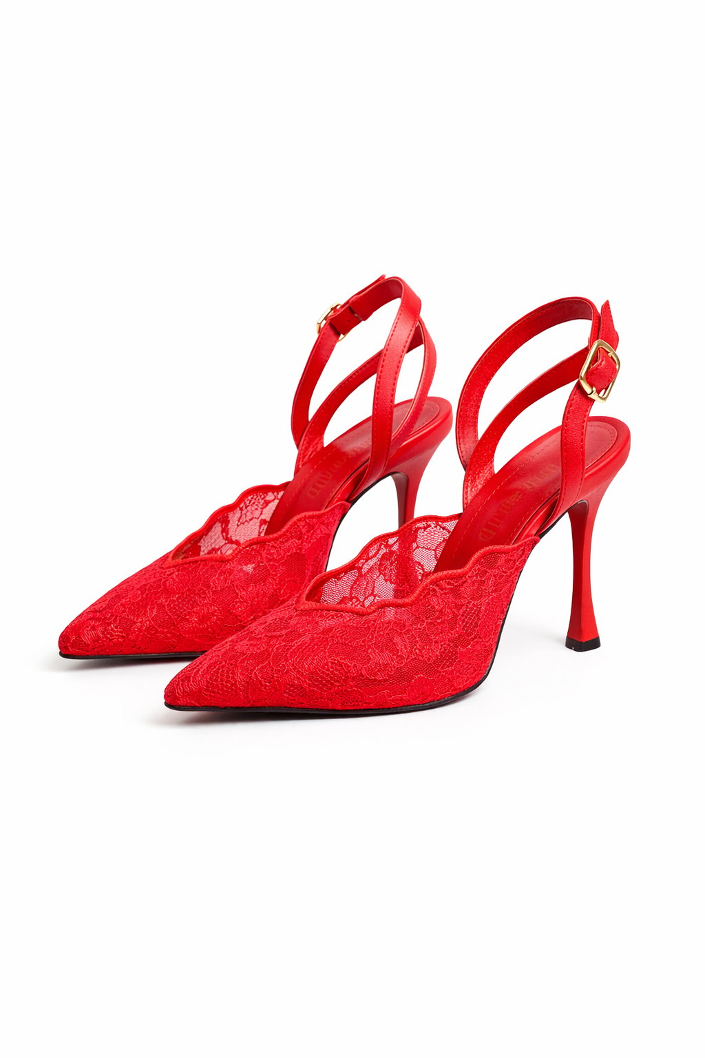 Lace Heart Dantel Stiletto Kırmızı - Stiletto