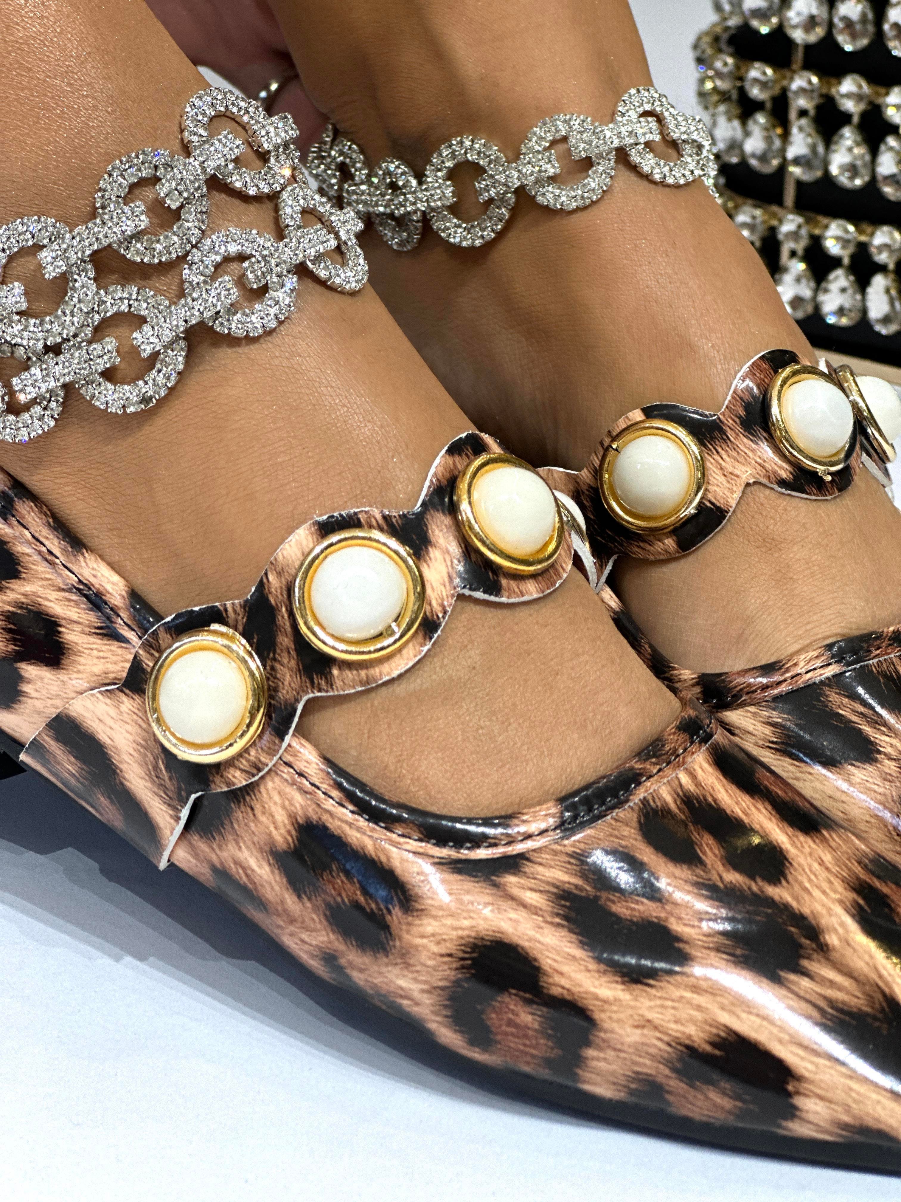 Lala İnci Rugan Babet Leopar - WOMAN SHOES