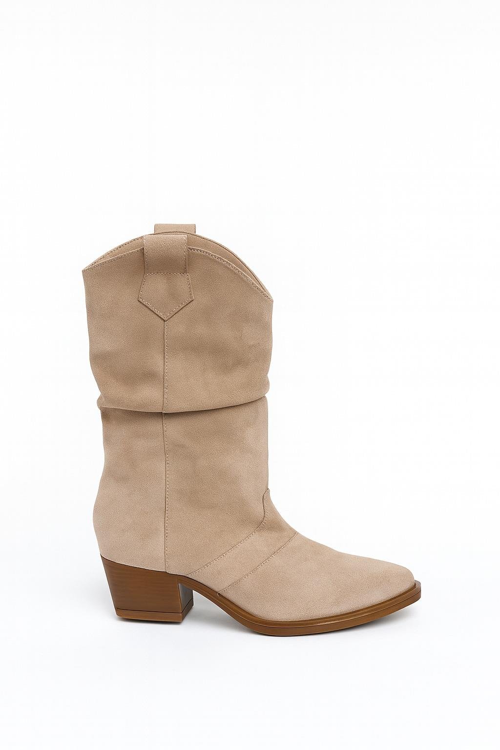 Lambadan Süet Kovboy Bot Bej - 