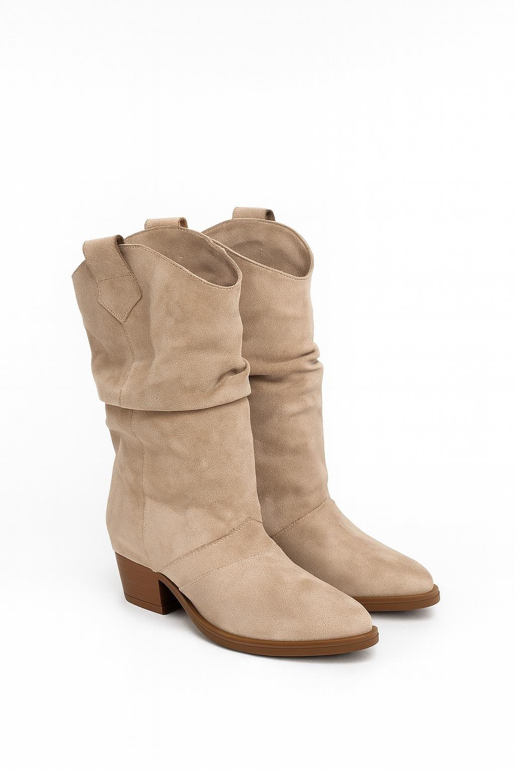 Lambadan Süet Kovboy Bot Bej - 