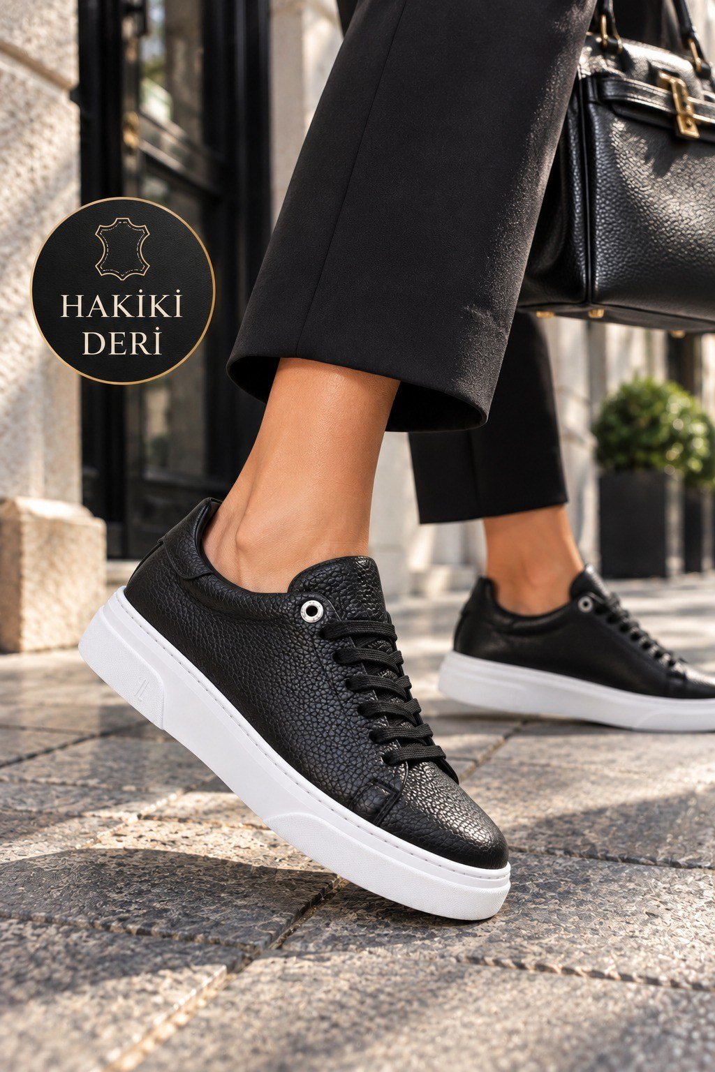 Leather Hakiki Deri Spor Ayakkabı Siyah - Spor Ayakkabı
