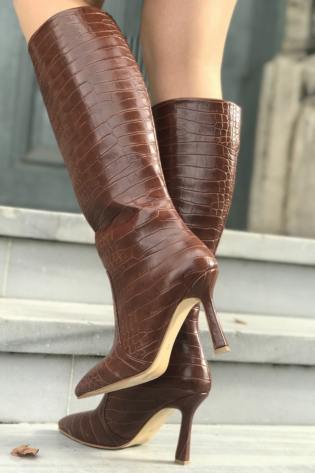 Leona Long Boot Taba - Topuklu Çizme