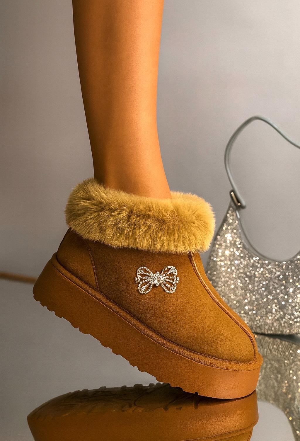 Leonard Kürklü Bot Kahverengi - ANKLE BOOTS