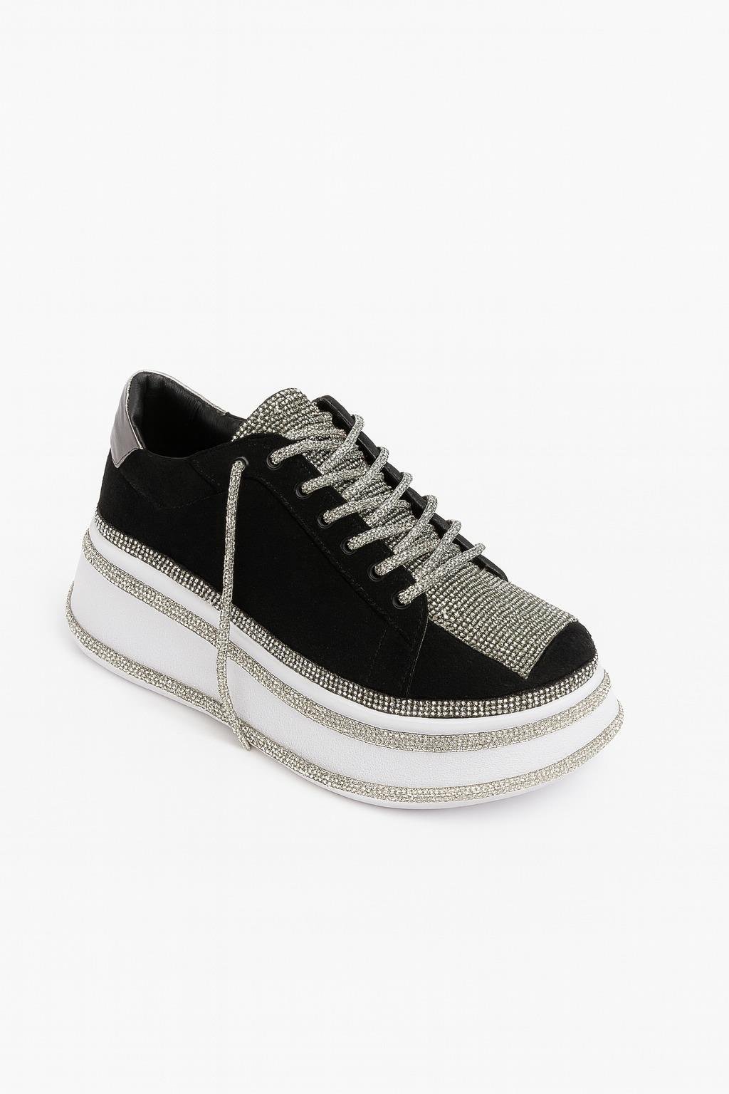 Lerry Gerçek Deri Spor Ayakkabı Siyah - Spor Ayakkabı