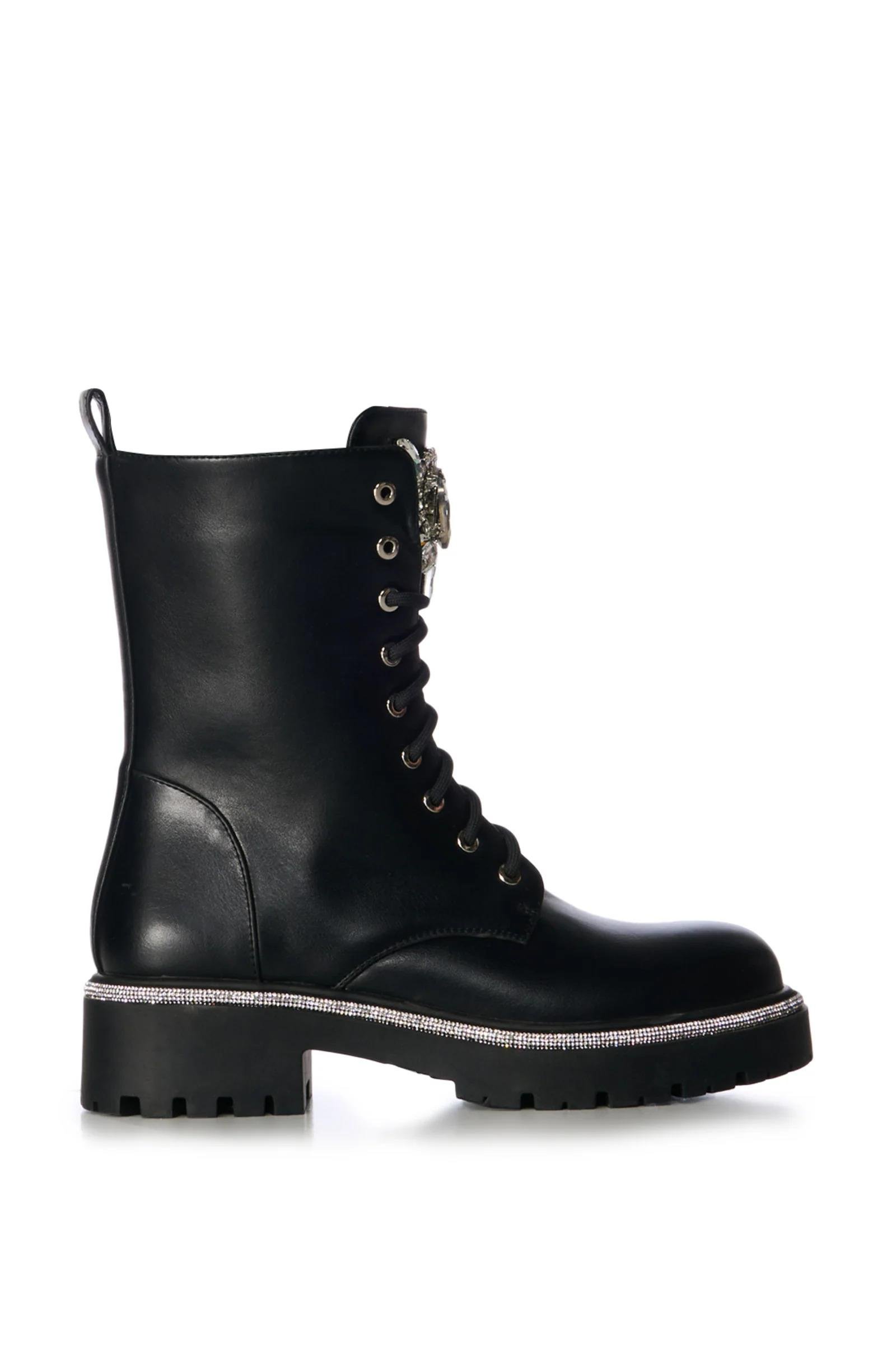 Lewi Kristal Taşlı Bot Siyah - ANKLE BOOTS