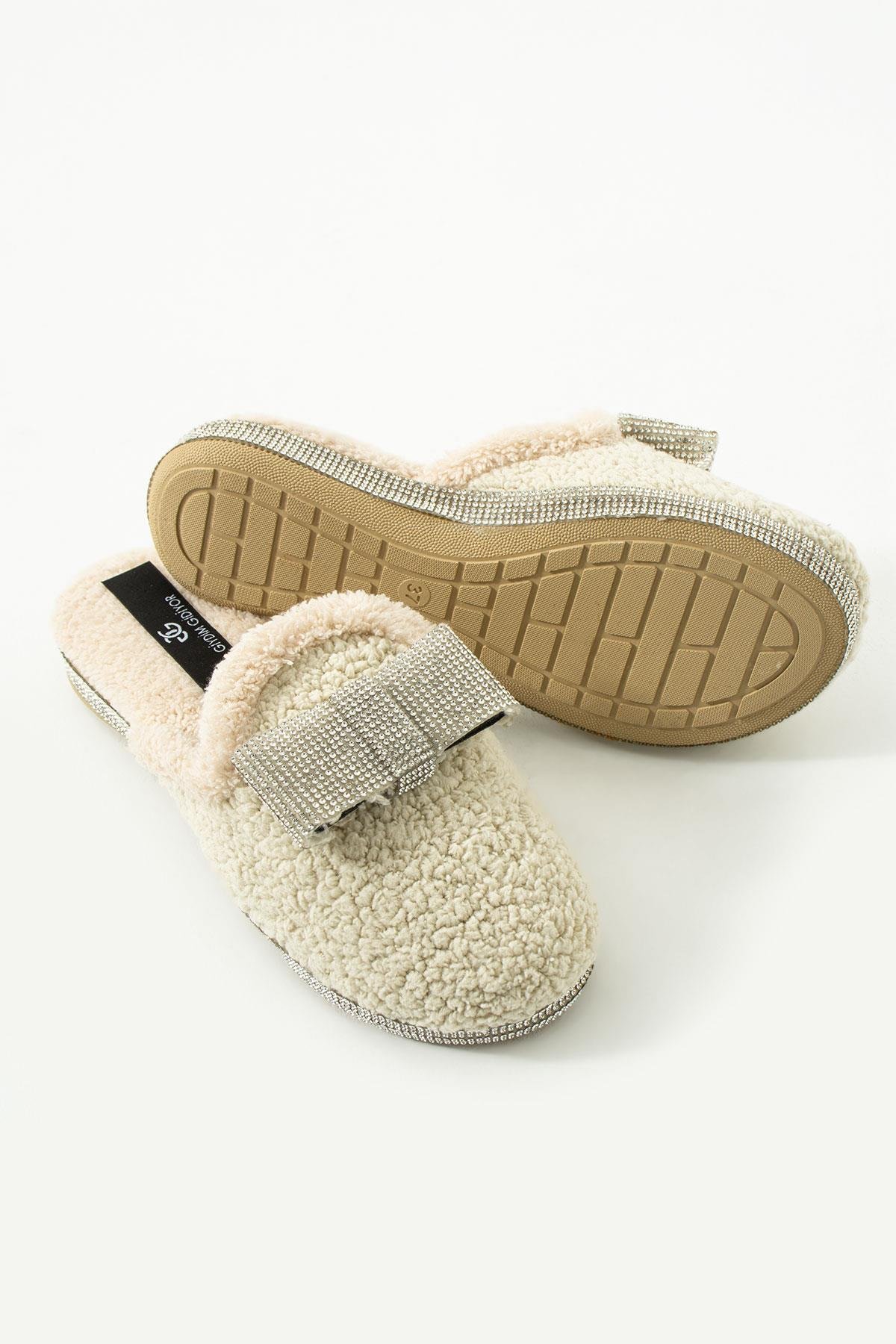 Libra Özel Tasarım Terlik Krem - KADIN AYAKKABI