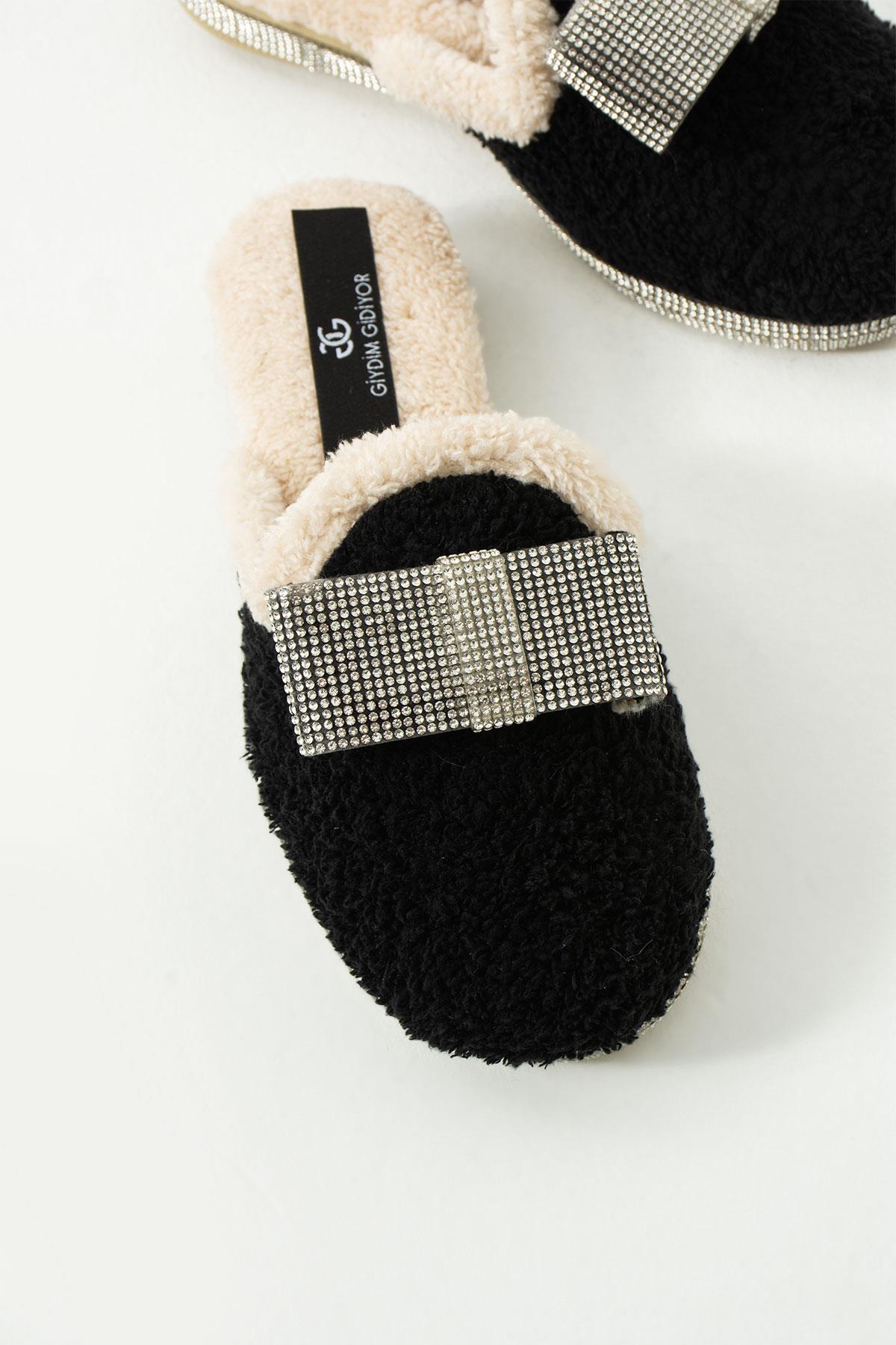 Libra Özel Tasarım Terlik Siyah - WOMAN SHOES