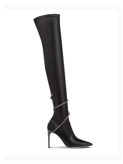 Lidya Knee-High  Long Boot Black - Topuklu Çizme