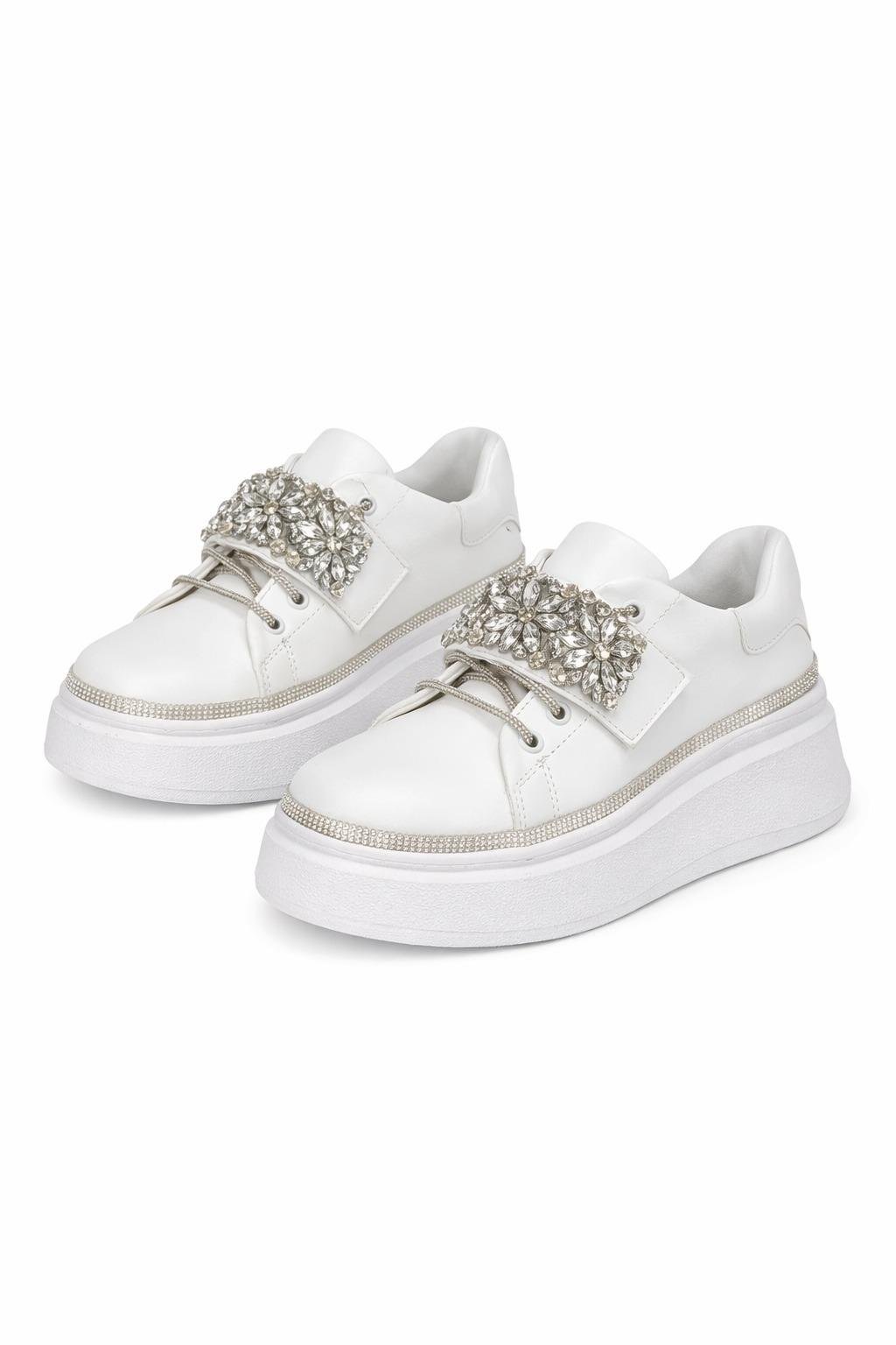 Lifex Deri Özel Tasarım Spor Ayakkabı Beyaz - Spor Ayakkabı