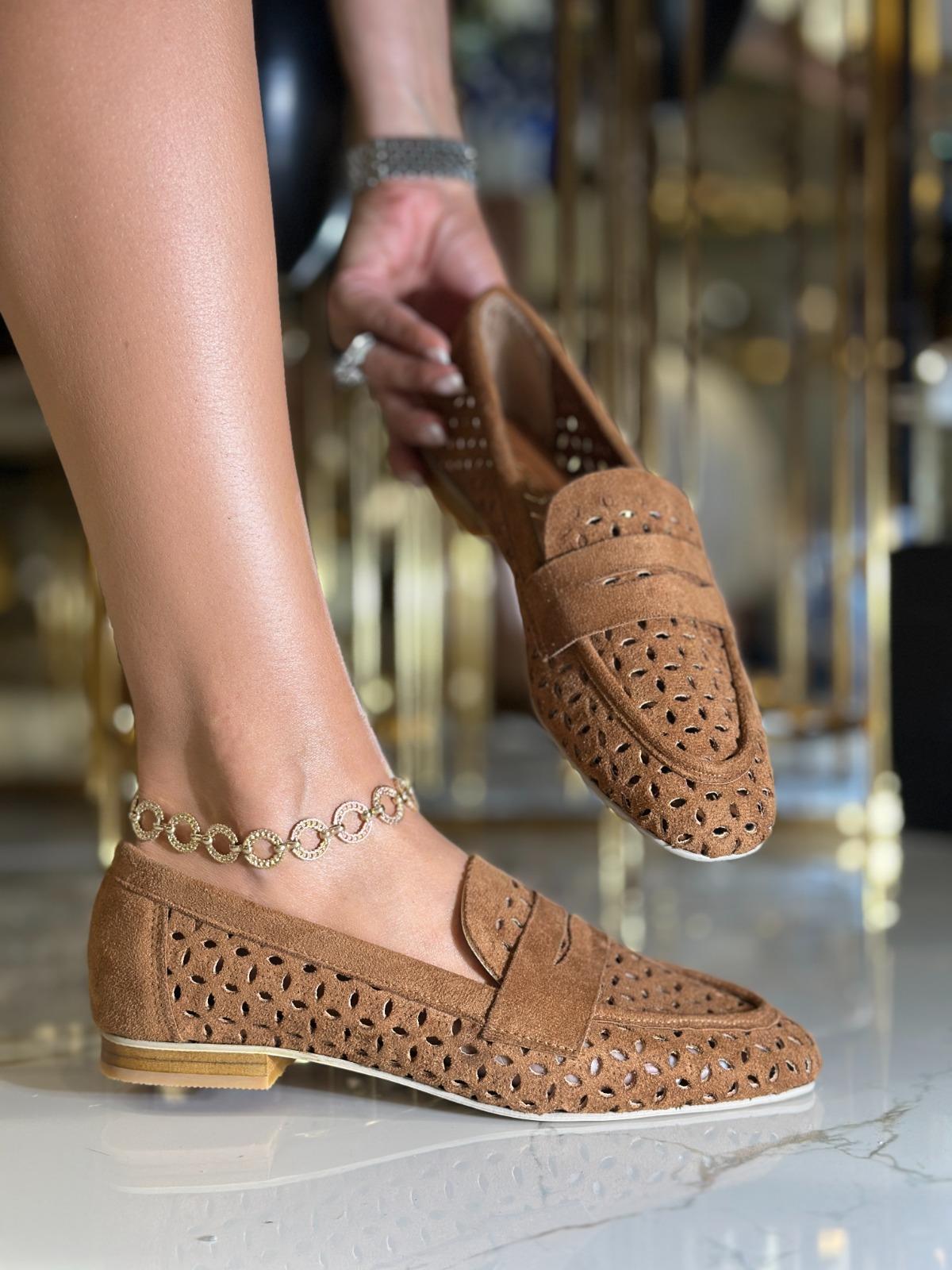 Lifulya Özel Tasarım Süet Loafer Kahverengi - WOMAN SHOES