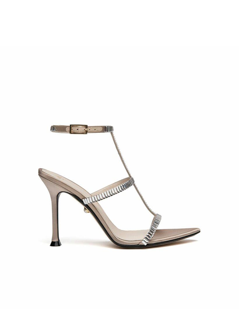 Livra Kristal Taşlı Topuklu Ayakkabı Nude - KADIN AYAKKABI