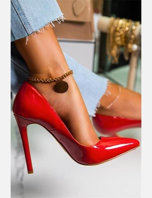 Meya Leather Stilettos Red - Coddepo Kategorisiz Silmeyin