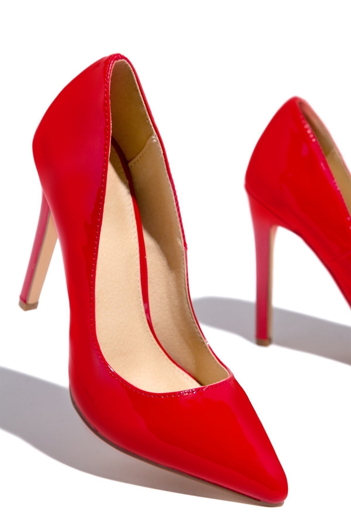 Meya Leather Stilettos Red - Coddepo Kategorisiz Silmeyin