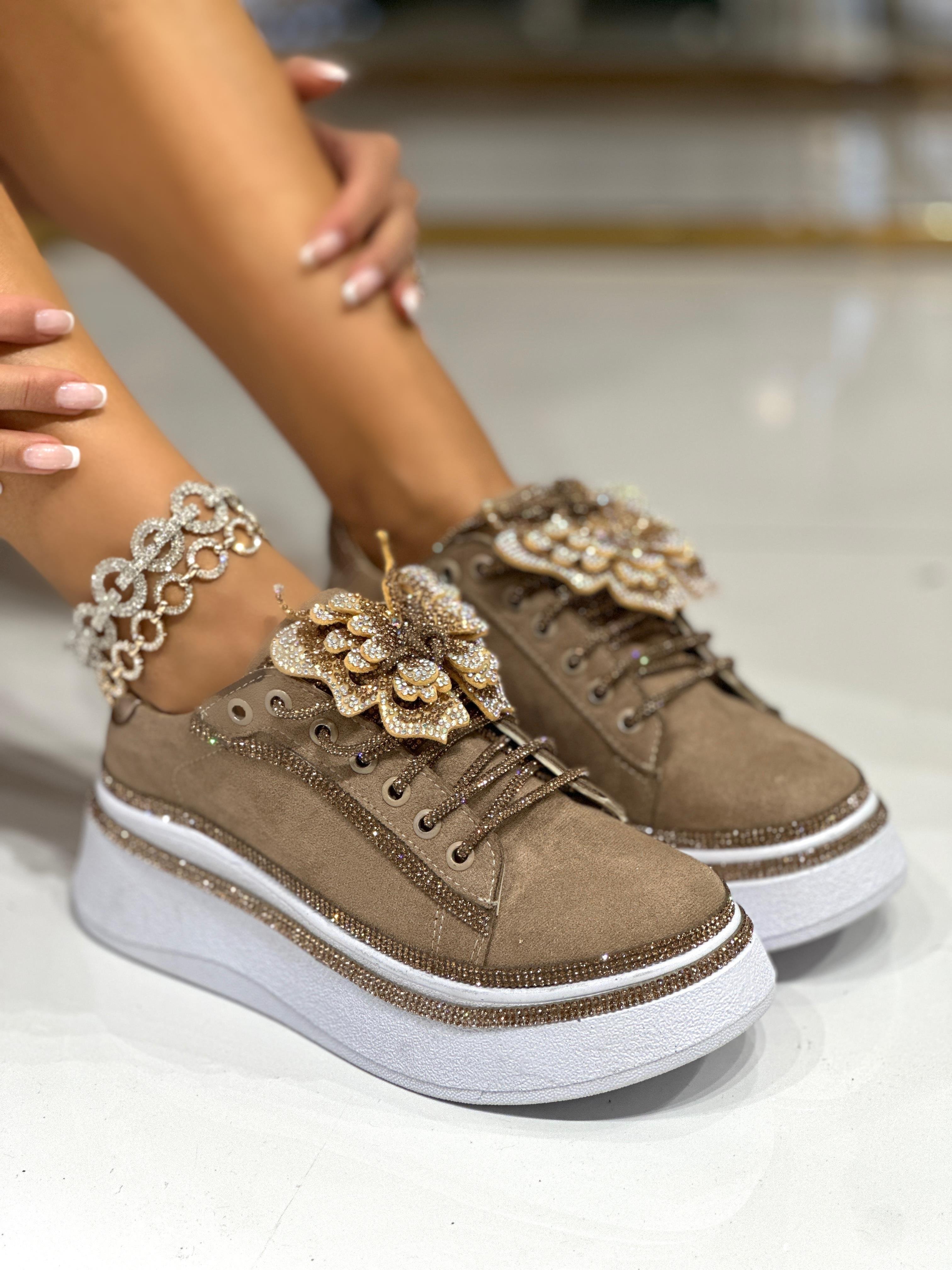 Lolo Süet Özel Tasarım Spor Ayakkabı Kahverengi - Spor Ayakkabı