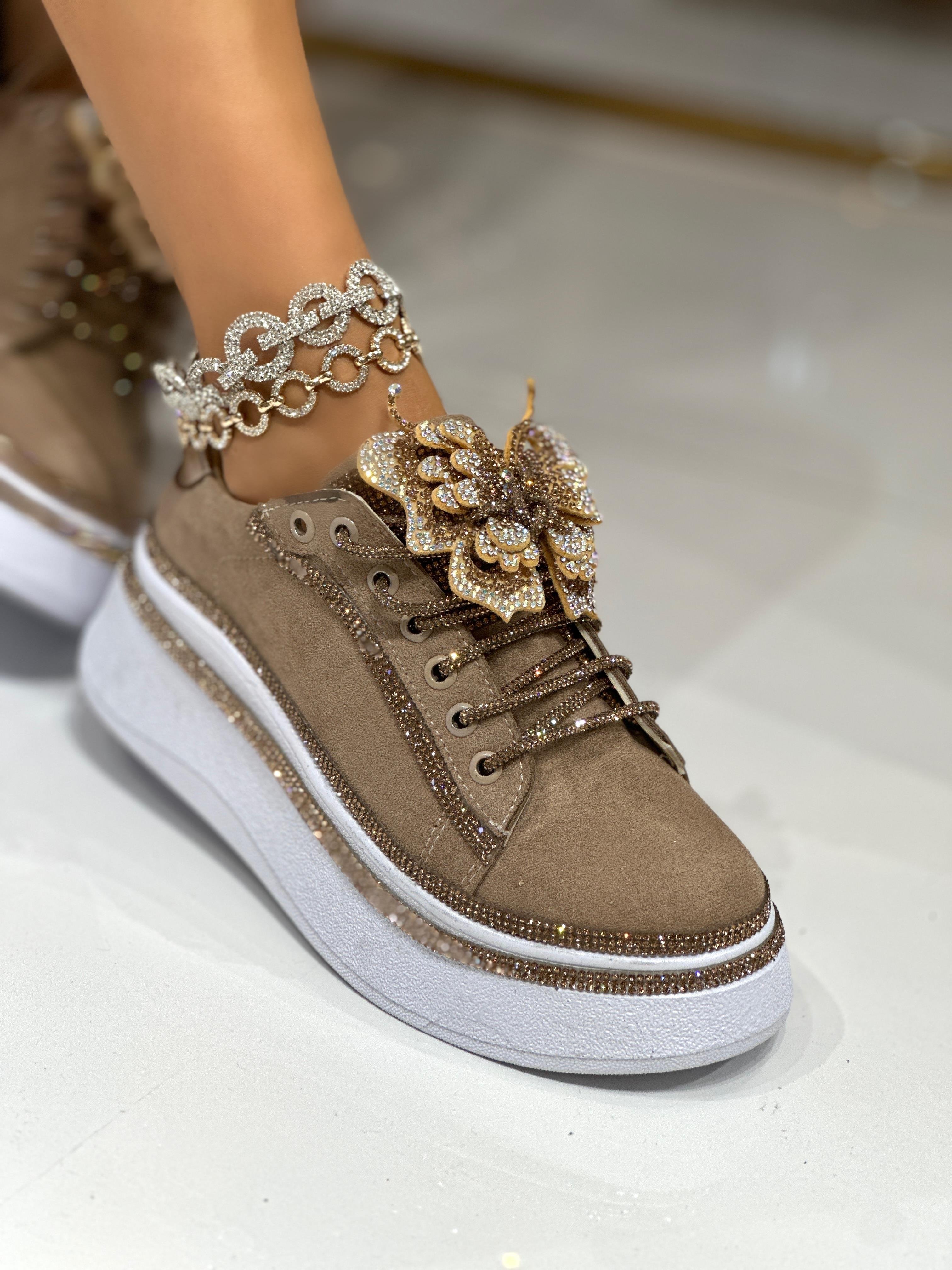 Lolo Süet Özel Tasarım Spor Ayakkabı Kahverengi - Spor Ayakkabı