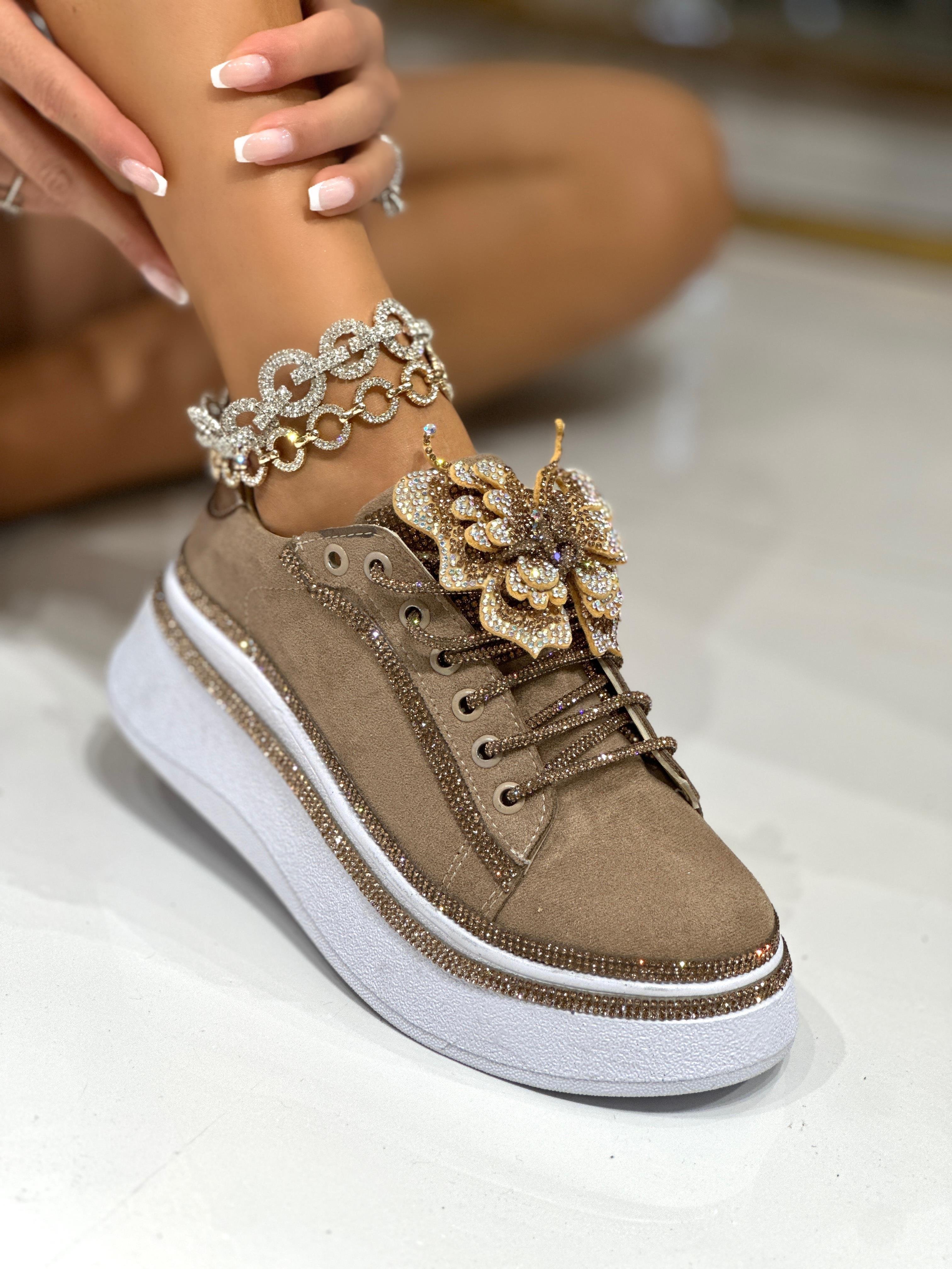 Lolo Süet Özel Tasarım Spor Ayakkabı Kahverengi - Spor Ayakkabı