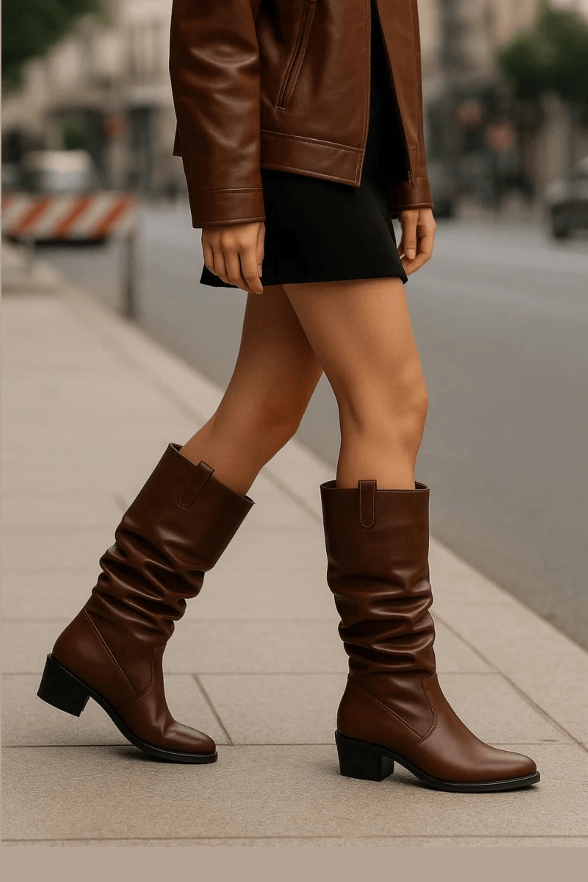 Acelya Hakiki Deri Bot Kahverengi - Topuklu Bot