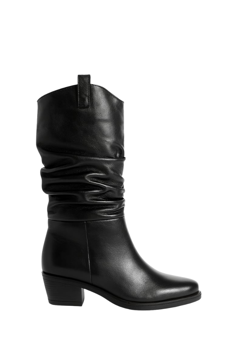Lossi Hakiki Deri Bot Siyah - Topuklu Bot