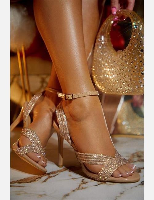 Loyl Kristal Taşlı Ayakkabı Nude - WOMAN SHOES