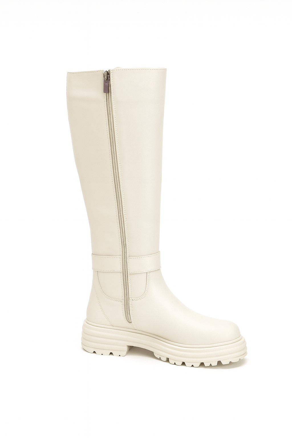 Luccy Diz Altı Uzun Çizme Krem - WOMAN SHOES