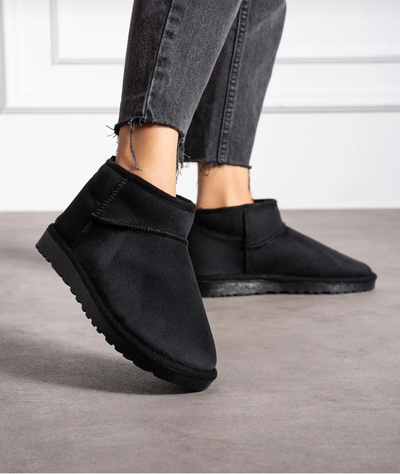 Lula Süet Bot Siyah - Düz Bot