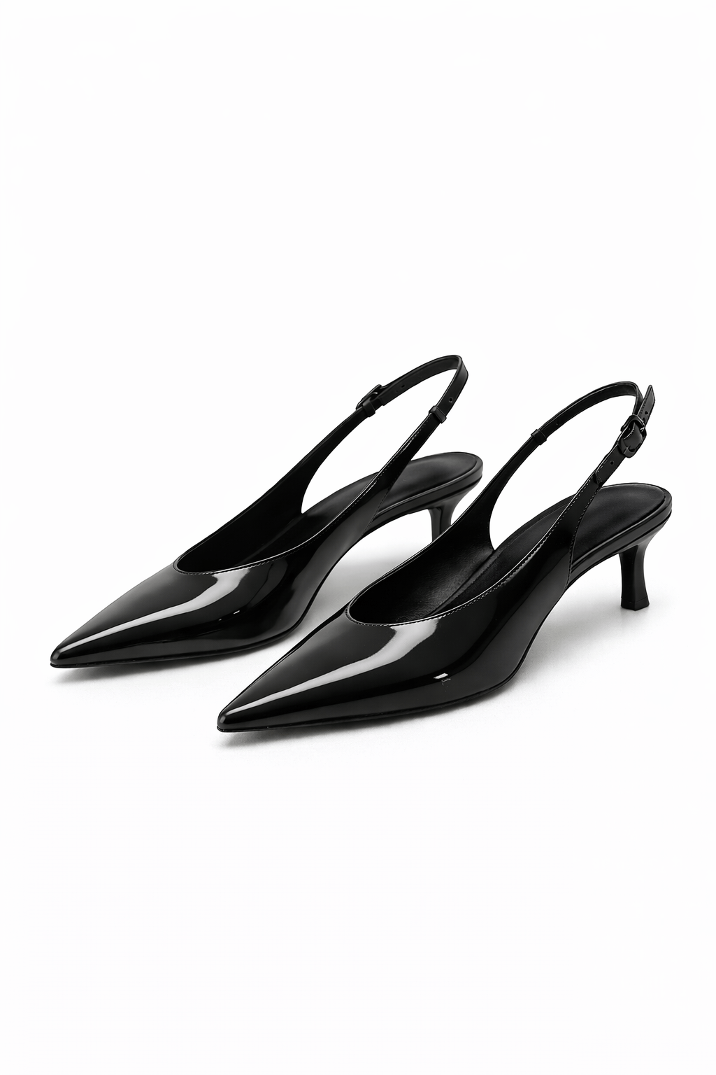Lumiére Rugan Topuklu Slingback Stiletto Siyah - Stiletto