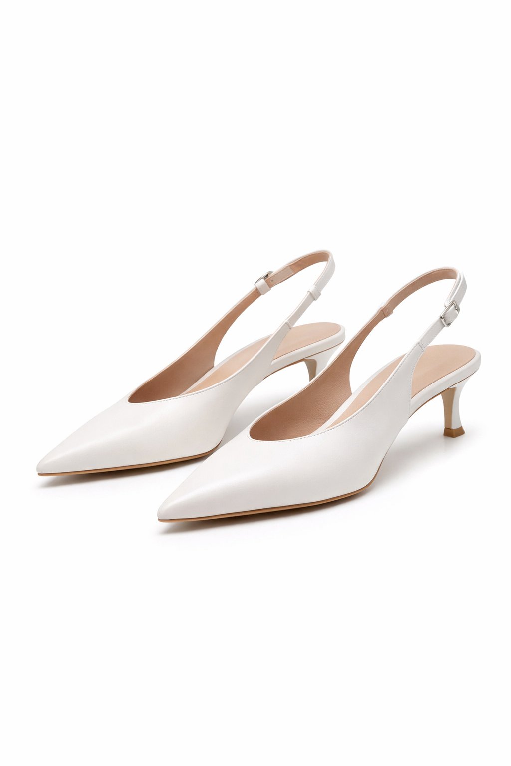 Lumiére Topuklu Slingback Stiletto Beyaz - Stiletto