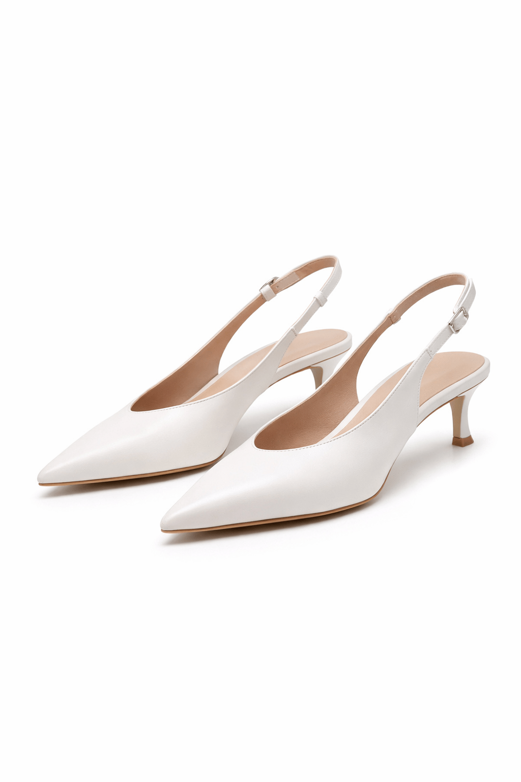 Lumiére Topuklu Slingback Stiletto Beyaz - Stiletto