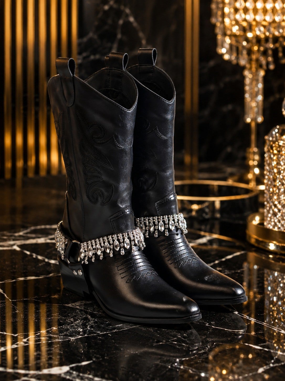 Lusso Kovboy Çizme Siyah - Cowboy Çizme