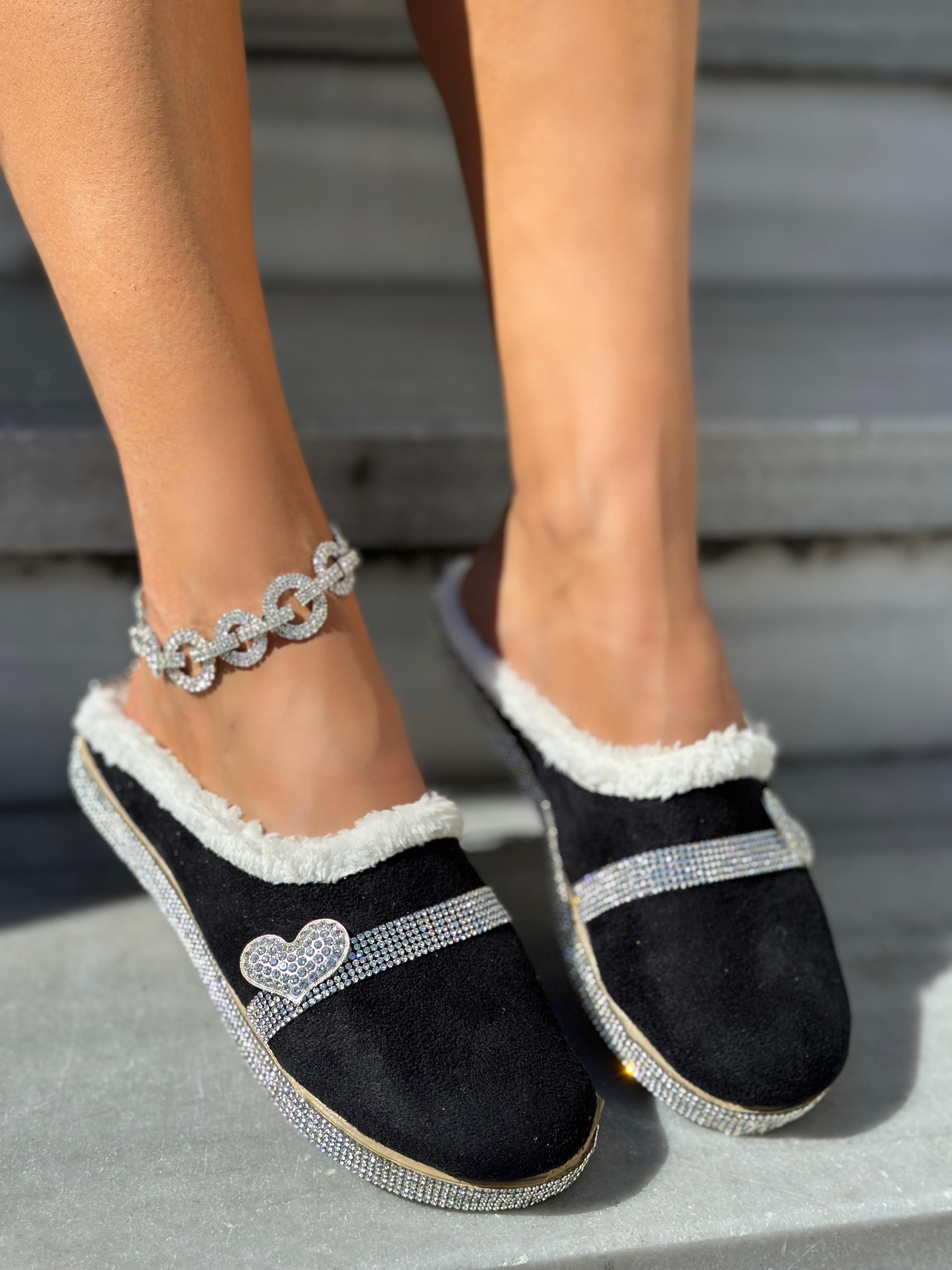 Luvi Süet Terlik Siyah - WOMAN SHOES