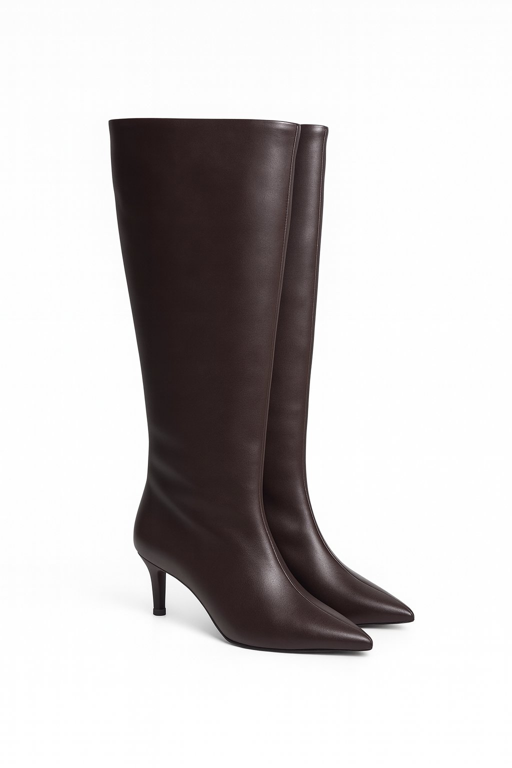 LuxeWarm İnce Topuklu Çizme Kahverengi - Topuklu Çizme