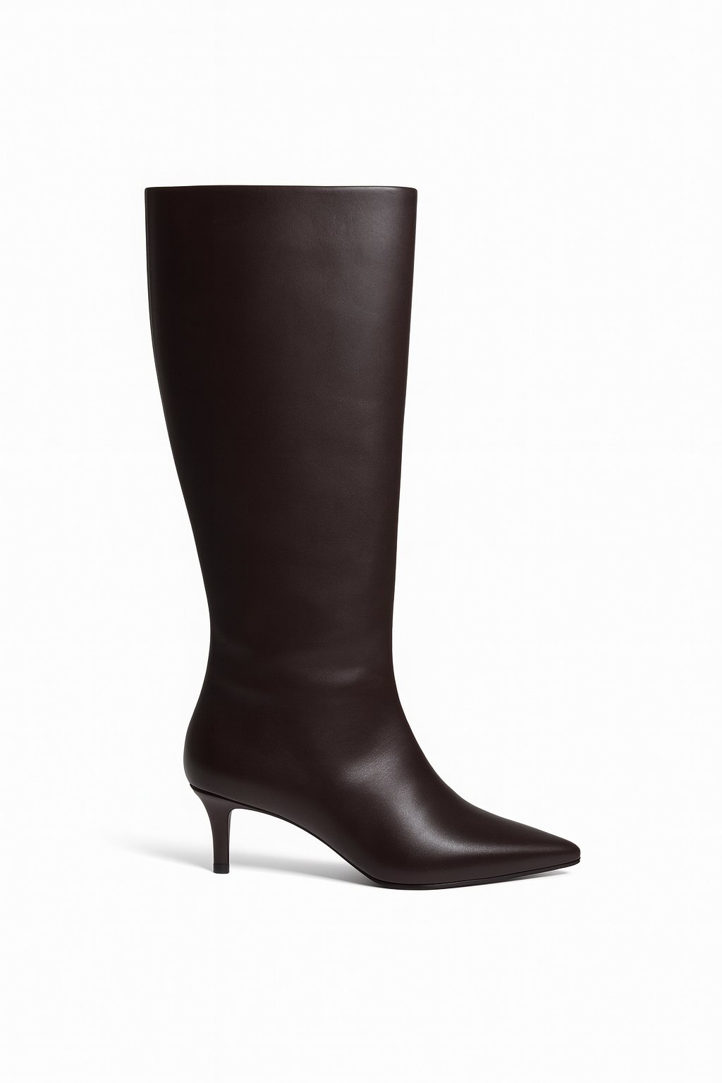 LuxeWarm İnce Topuklu Çizme Kahverengi - Topuklu Çizme